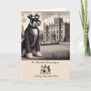 Funny Schnauzer Jane Austen Greetings Card Karte