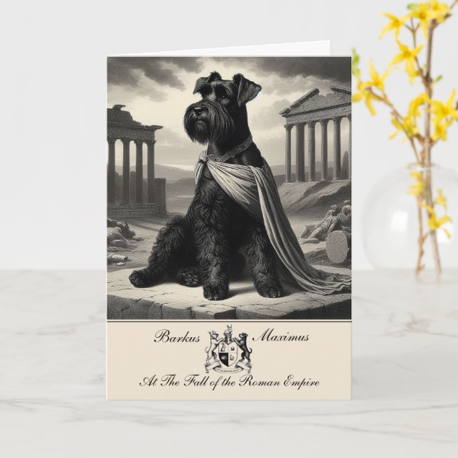 Funny Schnauzer Roman Empire Grußkarte Karte (Gelbe Blume)