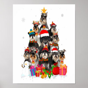 Funny Schnauzer Weihnachtsbaum Pet DOG Lover Gesch Poster