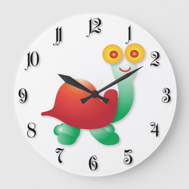 Funny Schnecke Große Wanduhr (Vorderseite)