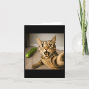 Funny schockiert Katze Selfie mit Cucumber Meme De Karte