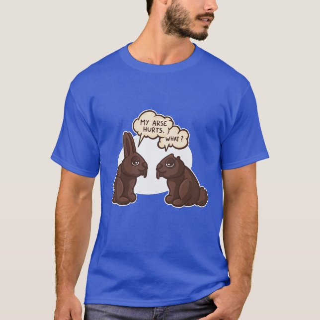 Funny Schokolade Bunny T - Shirt (Vorderseite)