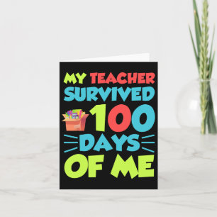 Funny School Boys Girls Kinder geben 100 Tage Scho Karte