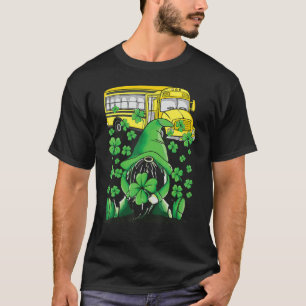 Funny School Bus Driver Gnome St Patricks Day Luck T-Shirt