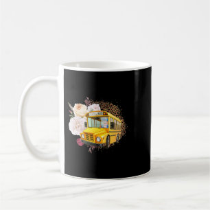 Funny School Busfahrer Blume Leopard Niedlich Wome Kaffeetasse
