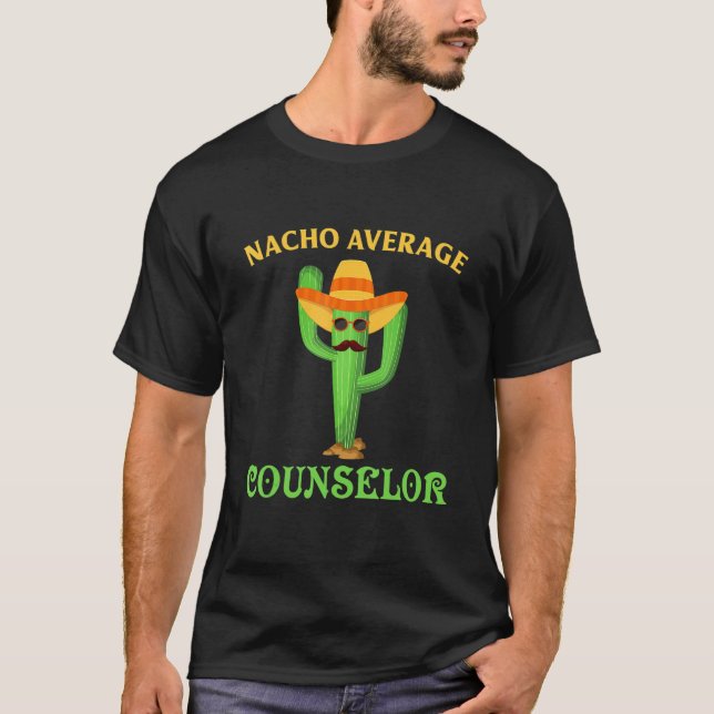 Funny School Counselor Nacho Retro Teacher Cactus  T-Shirt (Vorderseite)