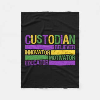 Funny School Custodio Mardi Gras Festival Party m Fleecedecke