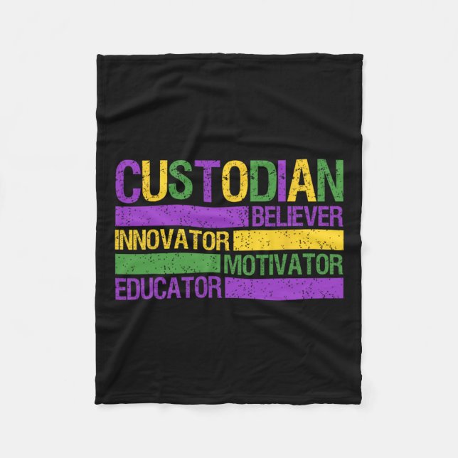 Funny School Custodio Mardi Gras Festival Party m Fleecedecke (Vorderseite)