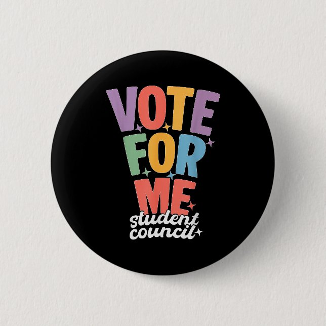 Funny School Election Day Vote For Me Student Coun Button (Vorderseite)