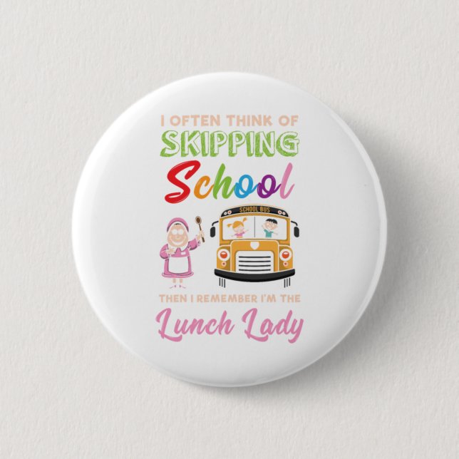 Funny School Lunch Lady Geschenk Button (Vorderseite)