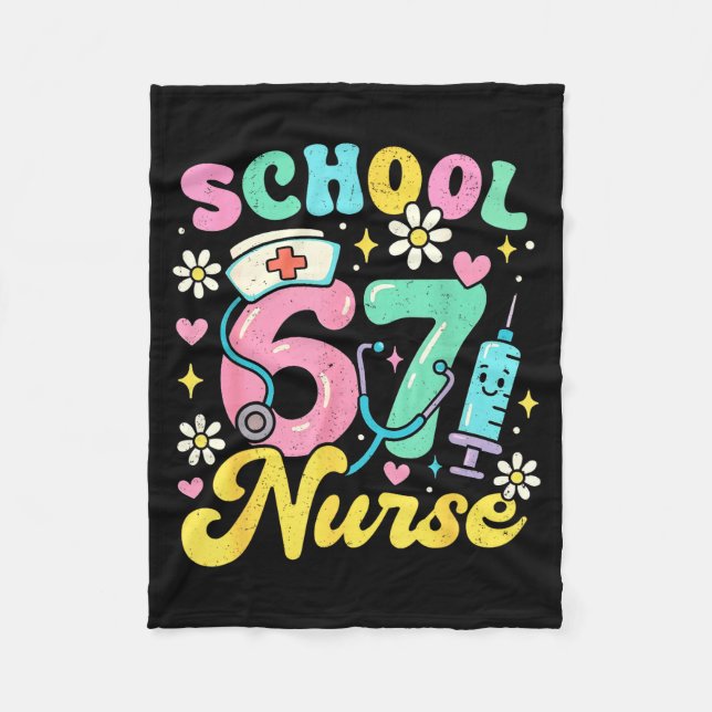 Funny School Nurse 67 Cute Medical Meme Design  Fleecedecke (Vorderseite)