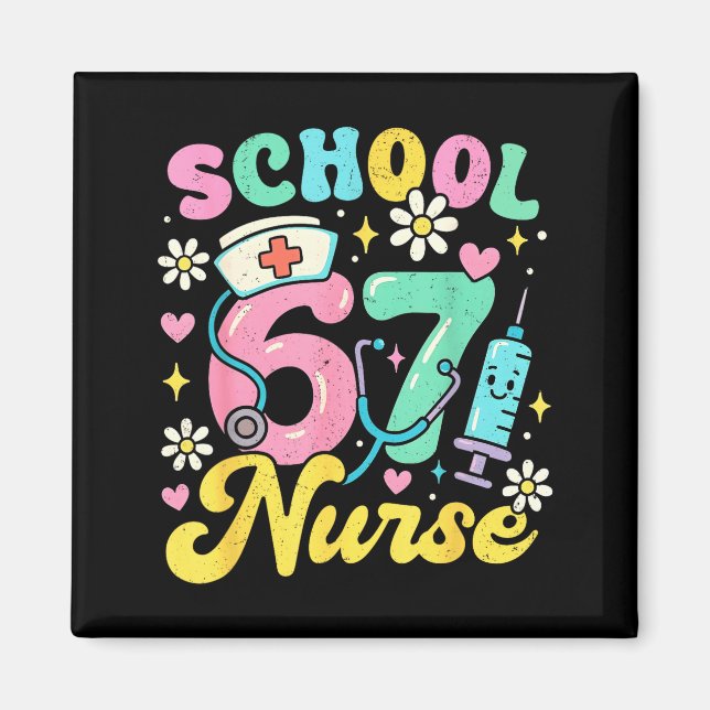 Funny School Nurse 67 Cute Medical Meme Design  Magnet (Vorne)