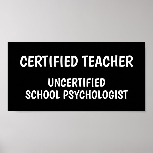 Funny School Teacher Life Poster (Vorne)