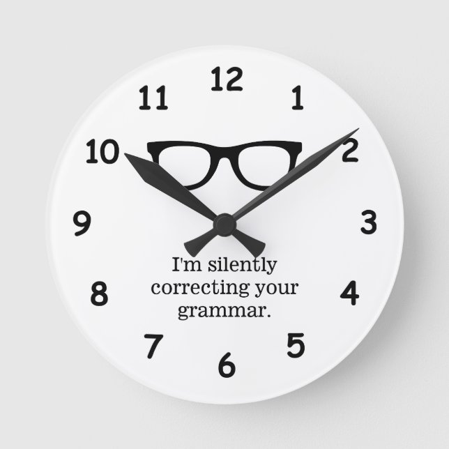 Funny school teacher wall clock for classroom runde wanduhr (Vorderseite)