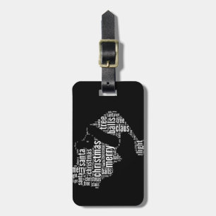 Funny Schwarz-weiß Frohe Weihnachtstypografie Gepäckanhänger