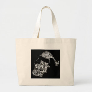 Funny Schwarz-weiß Frohe Weihnachtstypografie Jumbo Stoffbeutel