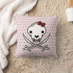 Funny Schwarz-weiß Jolly Kitty Pirate Skull Bones Kissen