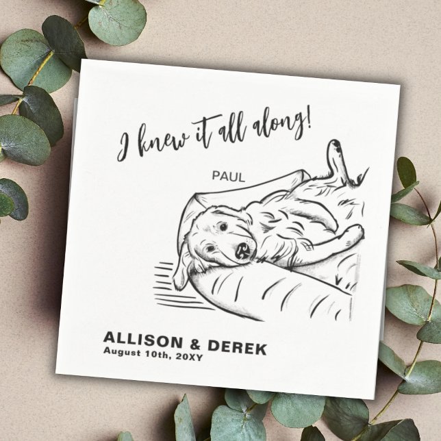 Funny Schwarz-weißer Minimalistischer Hund Cat Pet Serviette (Von Creator hochgeladen)