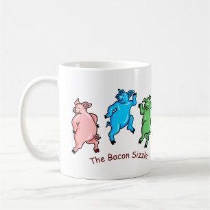 Funny Schweine tanzen "The Bacon Sizzle" farbenfro Kaffeetasse