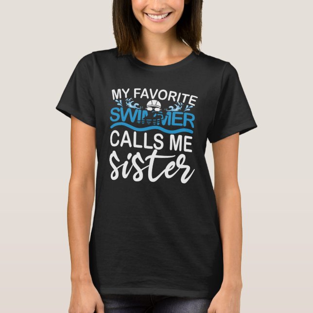 Funny Schwimmen mein Lieblingsschwimmer nennt mich T-Shirt (Vorderseite)