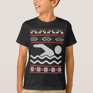 Funny Schwimmen Ugly Weihnachtskraut T-Shirt