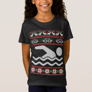 Funny Schwimmen Ugly Weihnachtskraut T-Shirt