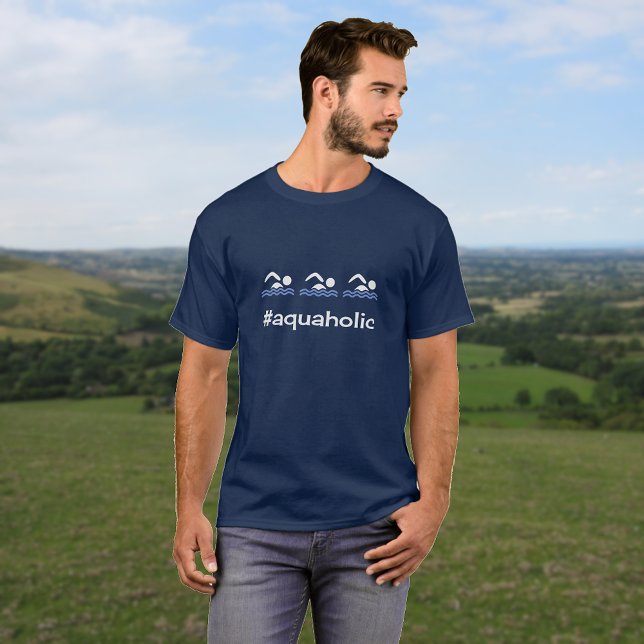 Funny Schwimmhashtag aquaholic T-Shirt (Von Creator hochgeladen)