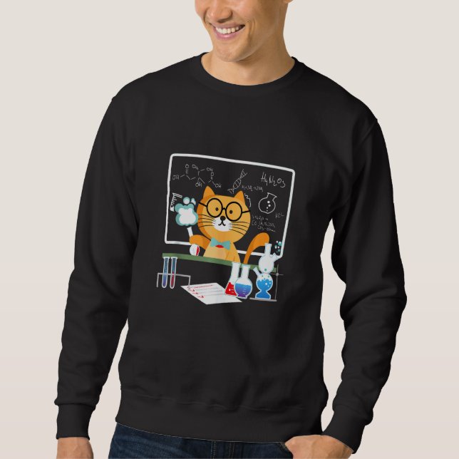 Funny Science Cat Chemistry Teacher Sweatshirt (Vorderseite)