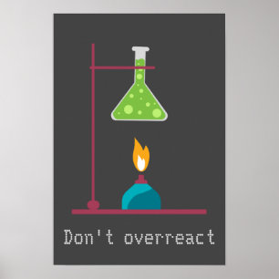 Funny Science Chemistry überreagiert Zitat nicht Poster