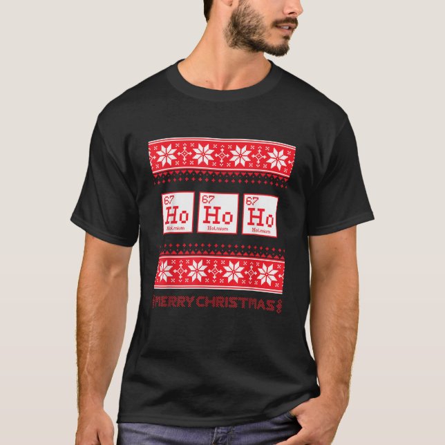 Funny Science Christmas Chemistry Ho Ho Ho Ho Spaß T-Shirt (Vorderseite)
