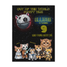 Funny Science Fiction Kitty Cat Custom Einladung