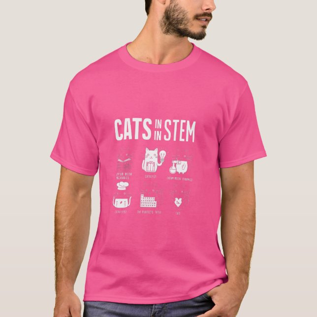 Funny Science Meme Cats in Stem Scientist Nerd Cat T-Shirt (Vorderseite)