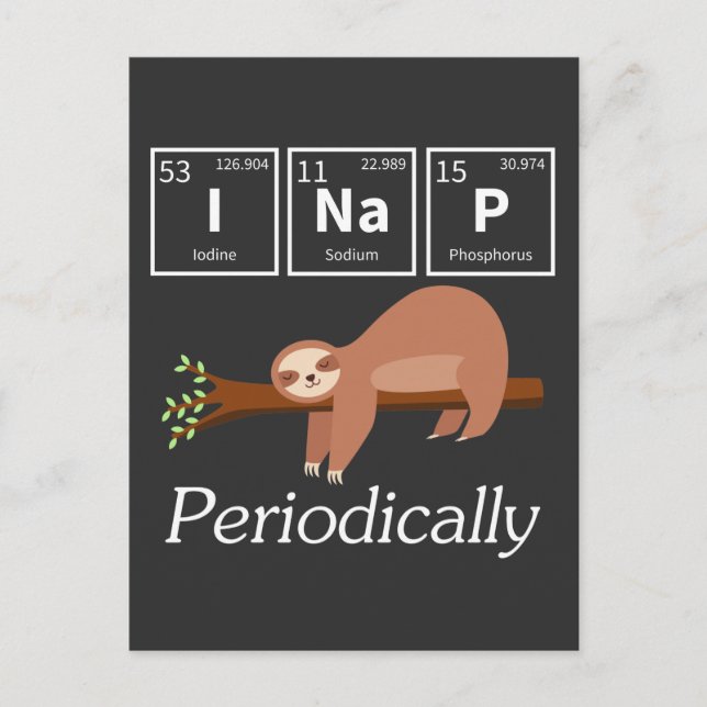 Funny Science Pub Chemistry Sloth Nickerchen Lover Postkarte (Vorderseite)