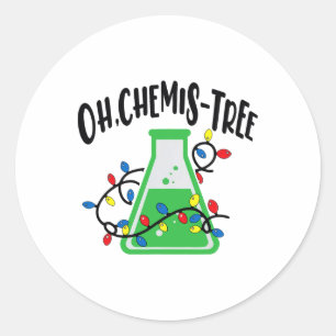Funny Science Teacher Oh Chemistree Chemie Chri Runder Aufkleber