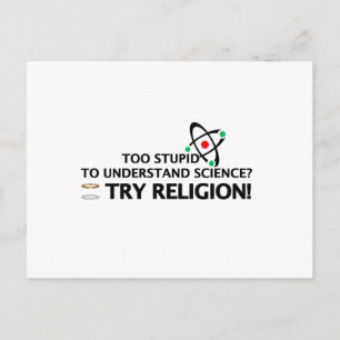 Funny Science VS Religion Postkarte