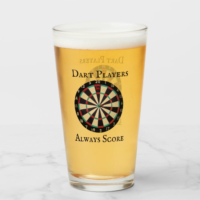 Funny Scoring bei Darts Design, Glas (Vorne (Gefüllt))