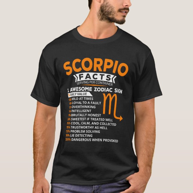Funny Scorpio Birthday Hoodie Astrology Zodiac Sig T-Shirt (Vorderseite)
