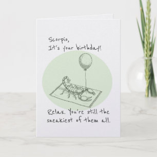 Funny Scorpio Zodiac Birthday Karte