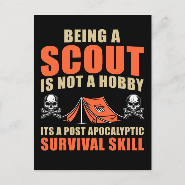 Funny Scout Adventure Tent Nature Lover Camper Postkarte (Vorderseite)