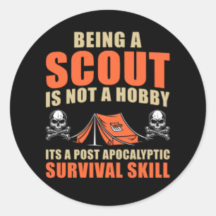 Funny Scout Adventure Tent Nature Lover Camper Runder Aufkleber