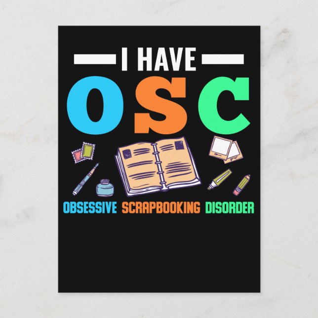 Funny Scrapbooking Störung Crafty Book Lover Postkarte (Vorderseite)