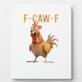 Funny Screaming Chicken F Caw F Humor Fotoplatte