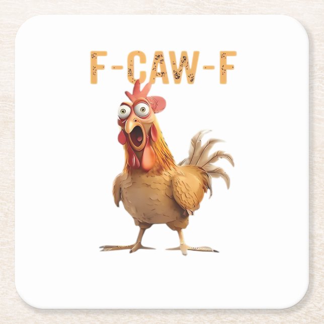 Funny Screaming Chicken F Caw F Humor Rechteckiger Pappuntersetzer (Vorderseite)