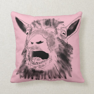 Funny Screend Ziege Zeichnend Quirky Tierkunst Kissen