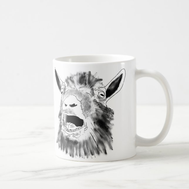 Funny Screend Ziege Zeichnend Quirky Tierkunst Tasse (Rechts)