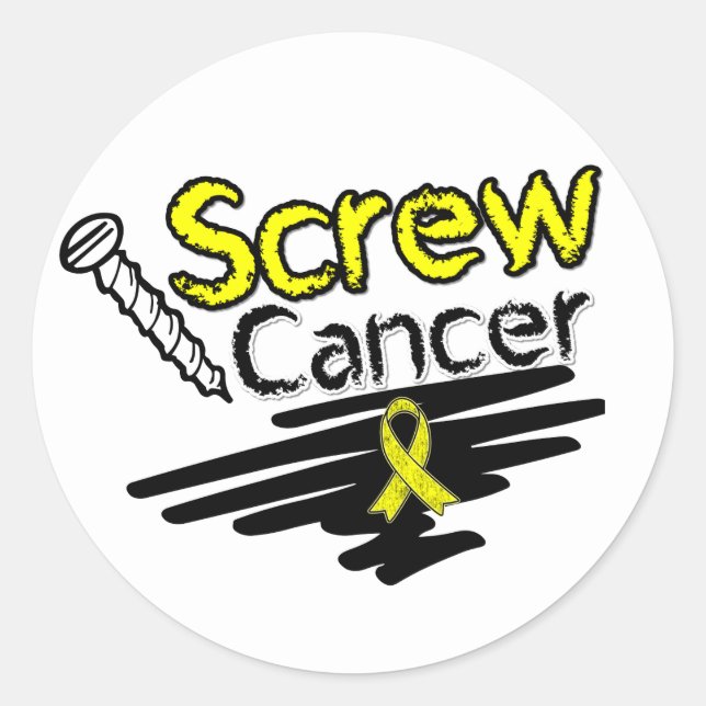 Funny Screw Ewing Sarcoma Cancer Runder Aufkleber (Vorderseite)