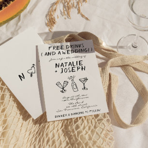 Funny Scribble Hand Drawn schrieb einzigartige Hoc Einladung