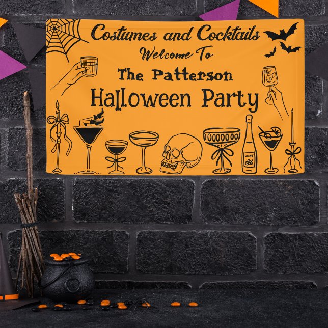 Funny Scribles Halloween Cocktail Party Willkommen Banner (Von Creator hochgeladen)