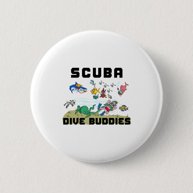 Funny Scuba Dive Buddy  Button (Vorderseite)