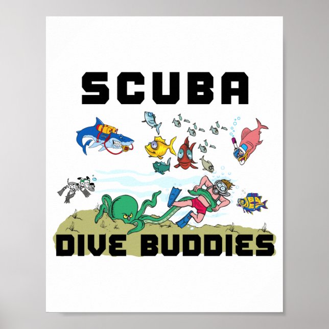 Funny Scuba Dive Buddy  Poster (Vorne)